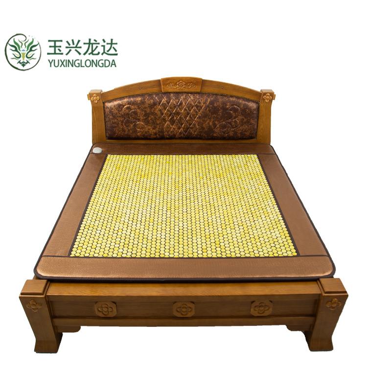 玉石床垫加热北韩玉六角粘床垫双温双控黄金玉石墨烯远红外