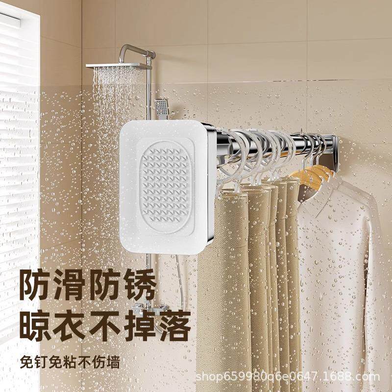伸缩窗杆帘免孔阳台窗晾衣架晾衣杆衣柜卫生飘间撑HS-32杆打凉挂