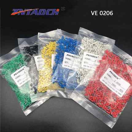 紫铜VE0206冷压端子E0208接线端子E0210管型端子针型端子1000只