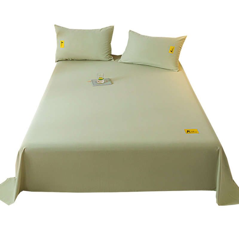 简约风纯色磨毛床单单件纯棉100全棉学生宿舍单人被单枕套2三件套