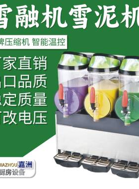 跨境发雪融机商用双缸三缸雪泥机跨境热卖自助餐便利店冰沙机