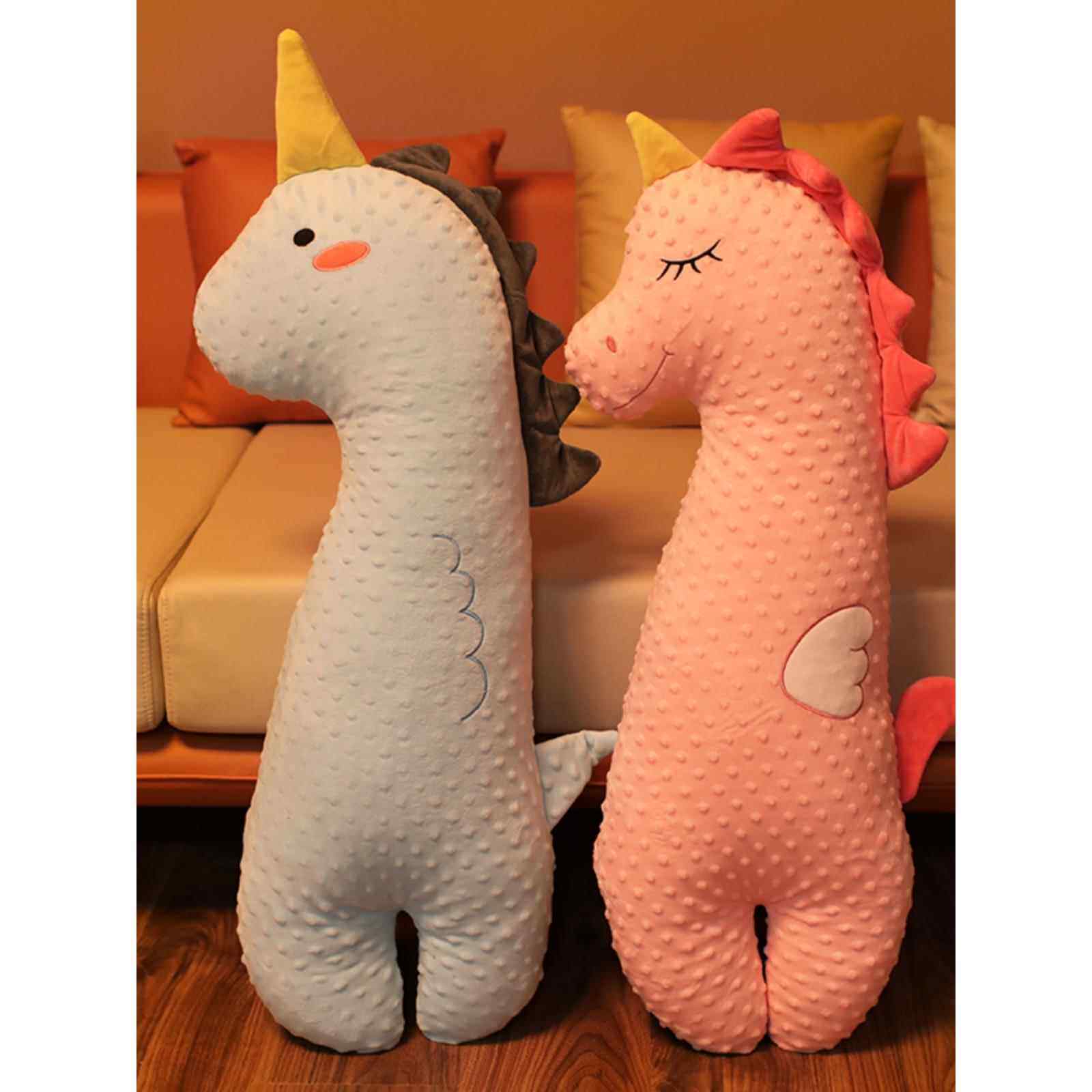 恐龙娃娃毛绒长条抱枕睡觉夹腿陪睡安抚枕女生床上可爱豆豆绒玩偶