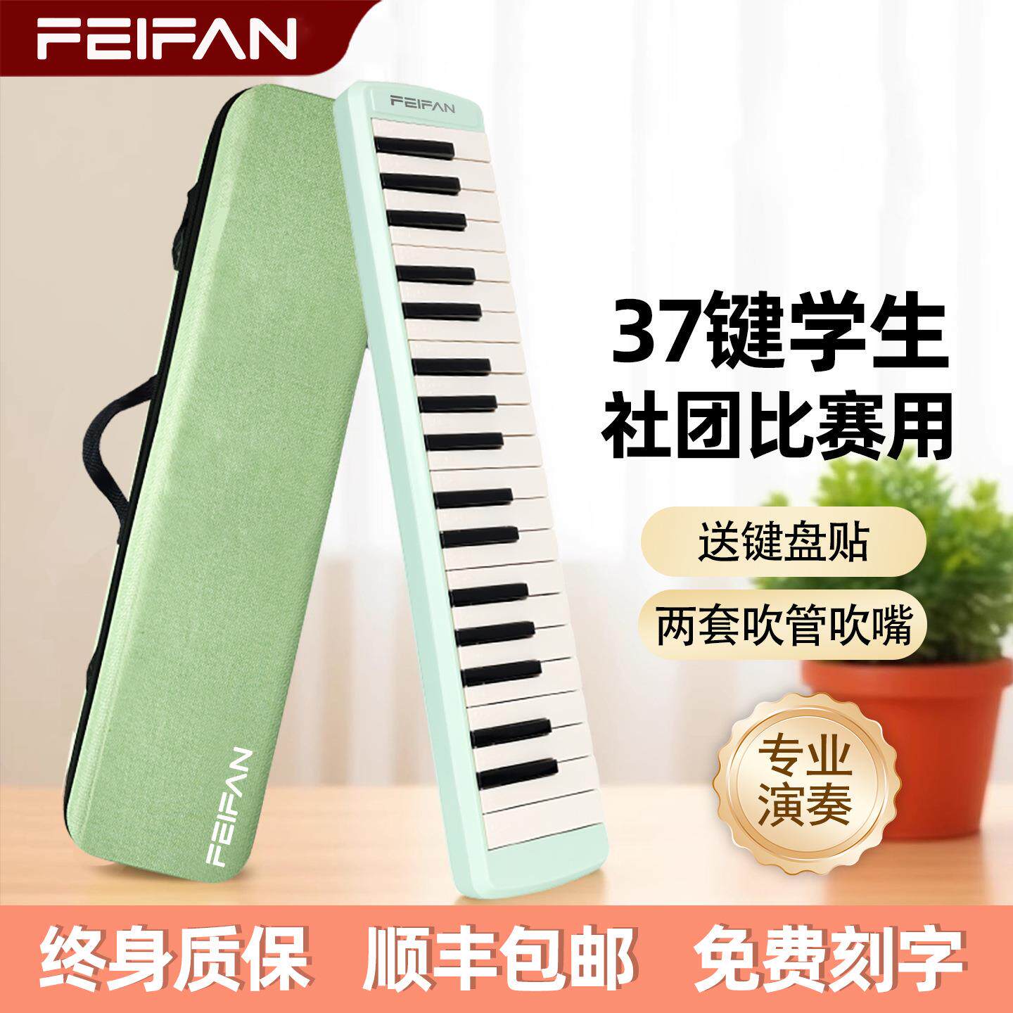 飞繁口风琴37键初中生学生键盘初学专业演奏乐器ex37演奏口风琴