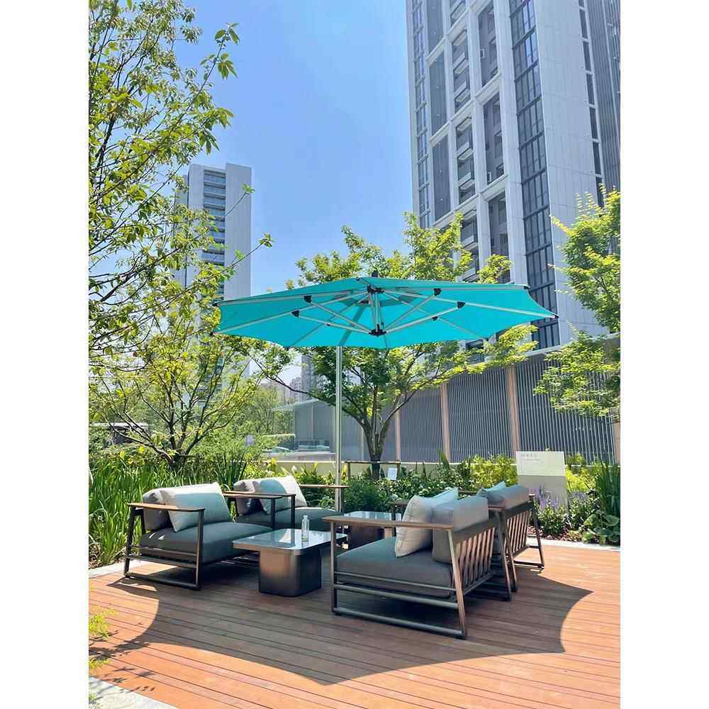 户外沙发铝合金庭院别墅休闲家具室外售楼部工程防水防晒沙发组合