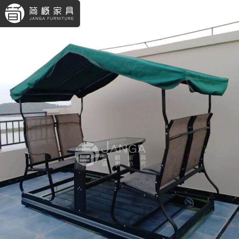 休闲户外庭院摇椅四人动力带遮阳棚摇椅秋千阳台防雨防晒桌椅摇椅