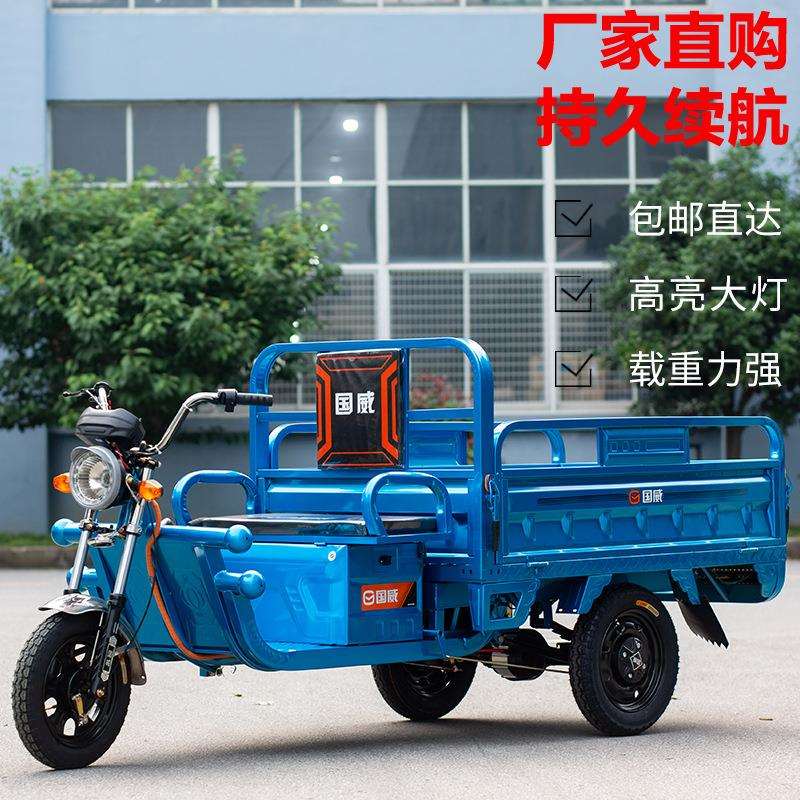 国威电动三轮车拉货货车载重王成人家用快递车农用厂家三轮车
