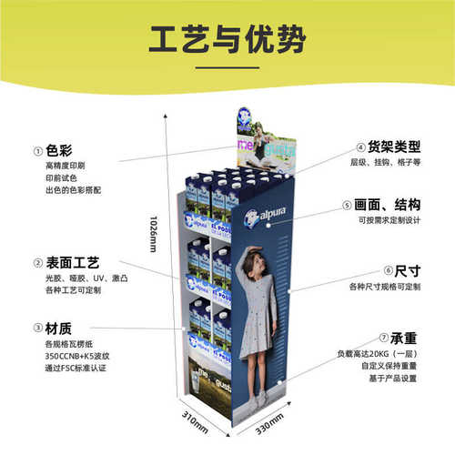 定制超市促销展架落地饮料纸展示架陈列架按需设计货架展柜