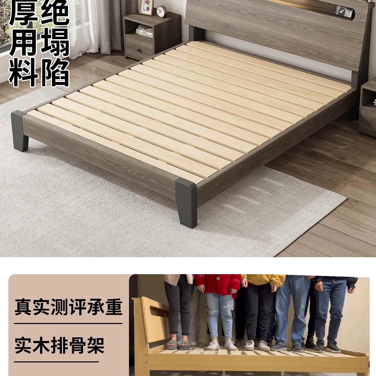 实木现代简约1房米8双人床.5单人床床出租985家用经济型11.2储物