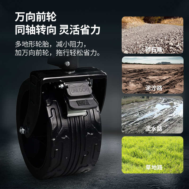 户外双层加大露营推车带拖斗推车可折叠聚拢旅行手推野餐车营地车