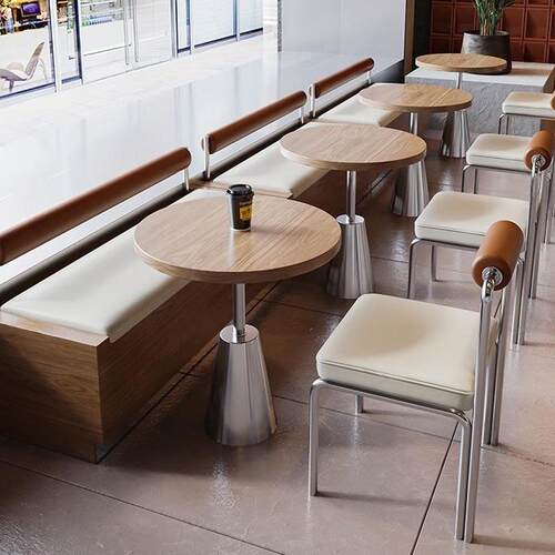 现代网红主题餐厅实木铁艺卡座沙发餐饮靠墙茶楼卡座火锅店桌椅