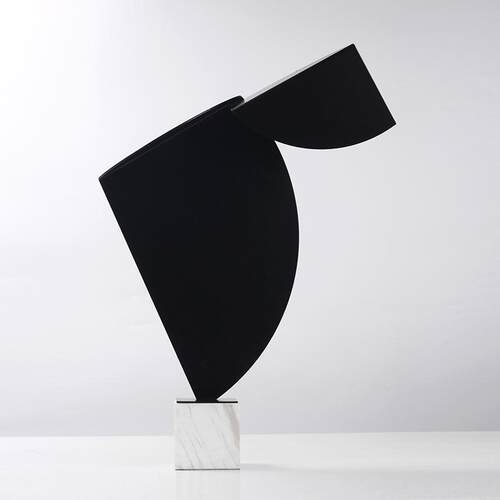 现代简约抽象几何金属摆件样板间售楼处博古架玄关室内软装艺术品