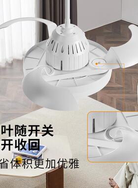 d新款用扇吊灯e27827螺口吊灯风扇一体卧室le加长杆隐家形风扇灯