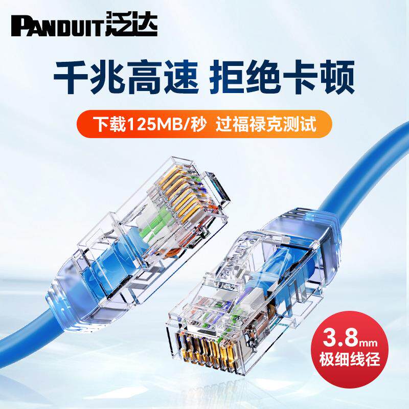 泛达panduit六6类细网线非屏蔽成品跳线家用路由器电脑宽带千兆