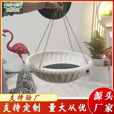 现代时园艺灯杆装饰花盆PP原料圆盆 灯杆垂吊花盆创意种花架