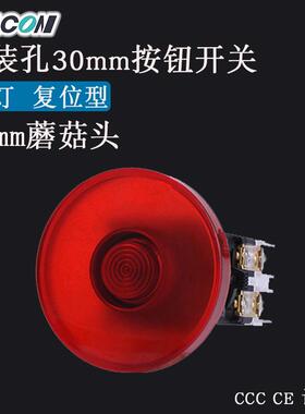 现货Kacon凯昆K30-27-N65带灯头部65mm 复位 蘑菇头 按钮开关