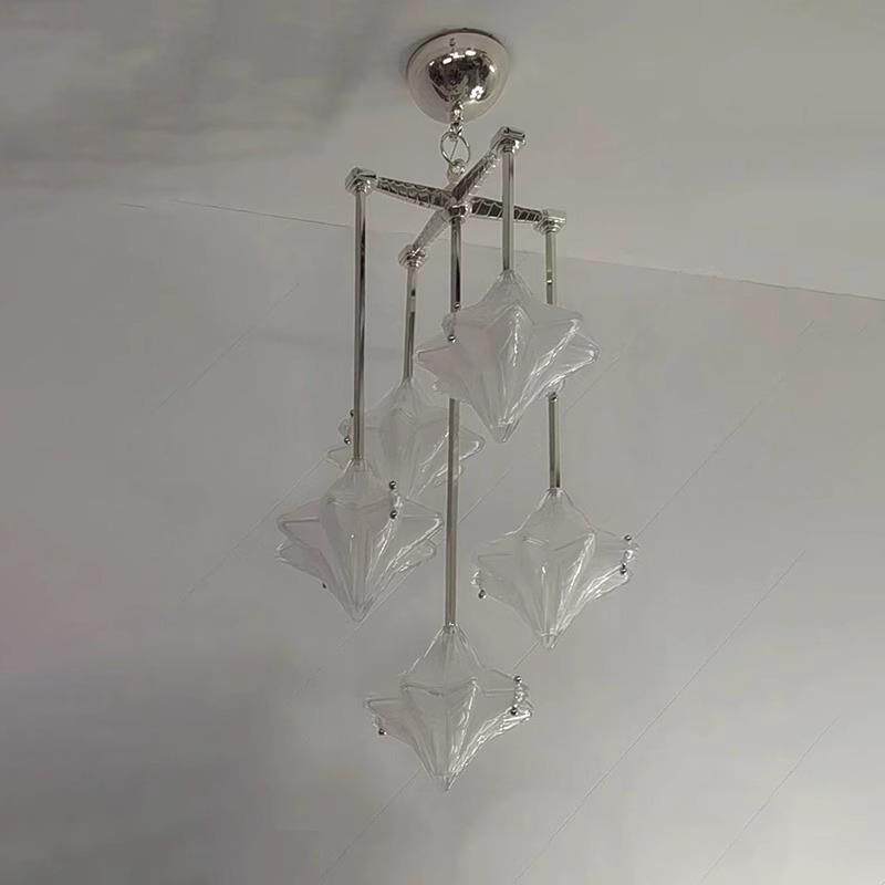 艺术居 设计师星星吊灯 Art Deco中古玻璃客餐厅岛台楼梯复古铜灯