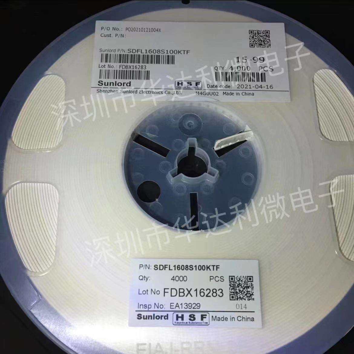 SDFL1608S100KTFSMD060310UH10%顺络贴片叠层电感一盘4K