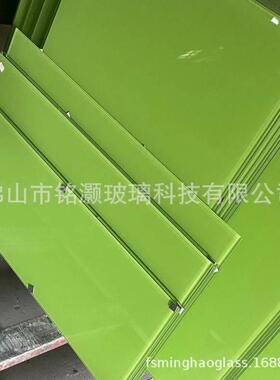 厂家批量生产8-12MM绿色烤漆钢化玻璃幕墙隔断均可使用