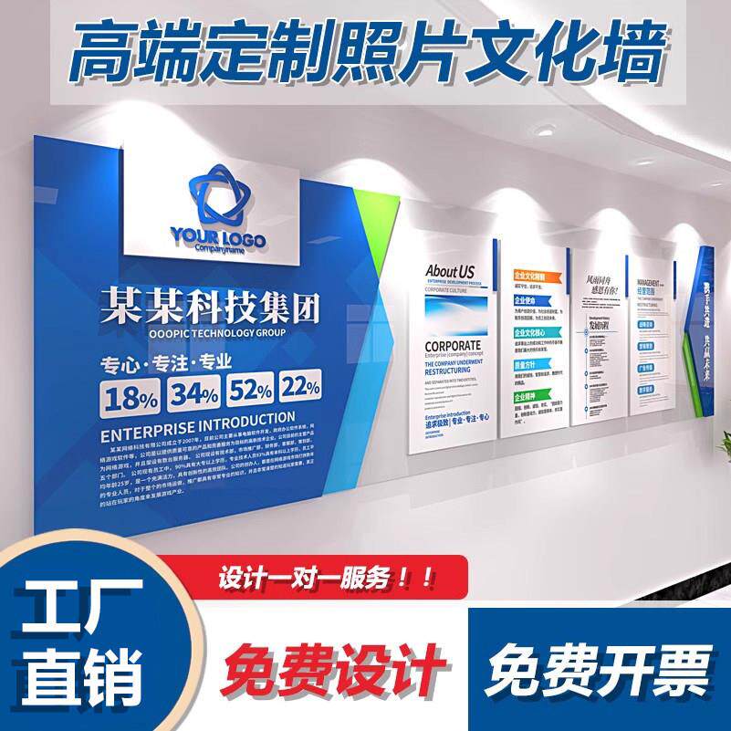 企业员工风采墙定制公司文化墙设计宣传展示墙办公室壁贴装饰