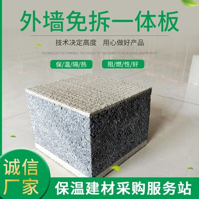 外墙免拆模板结构一体板双面浇注保温板装饰挤塑砂浆复合岩棉板