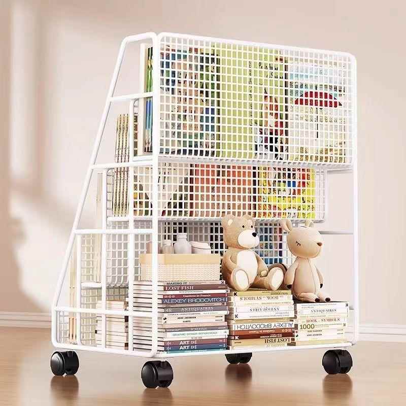 移动书架儿童绘架本收架纳桌下置物式落地万向轮家用简约学BCW生