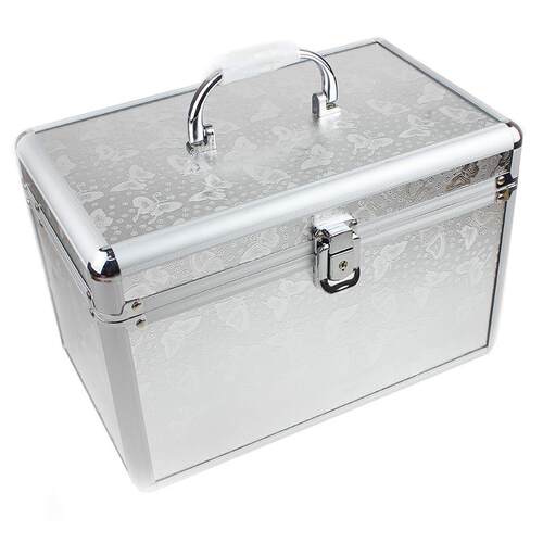正品足疗收技师上钟工具绣箱手足浴箱纳箱铝合金化妆箱美甲纹美容