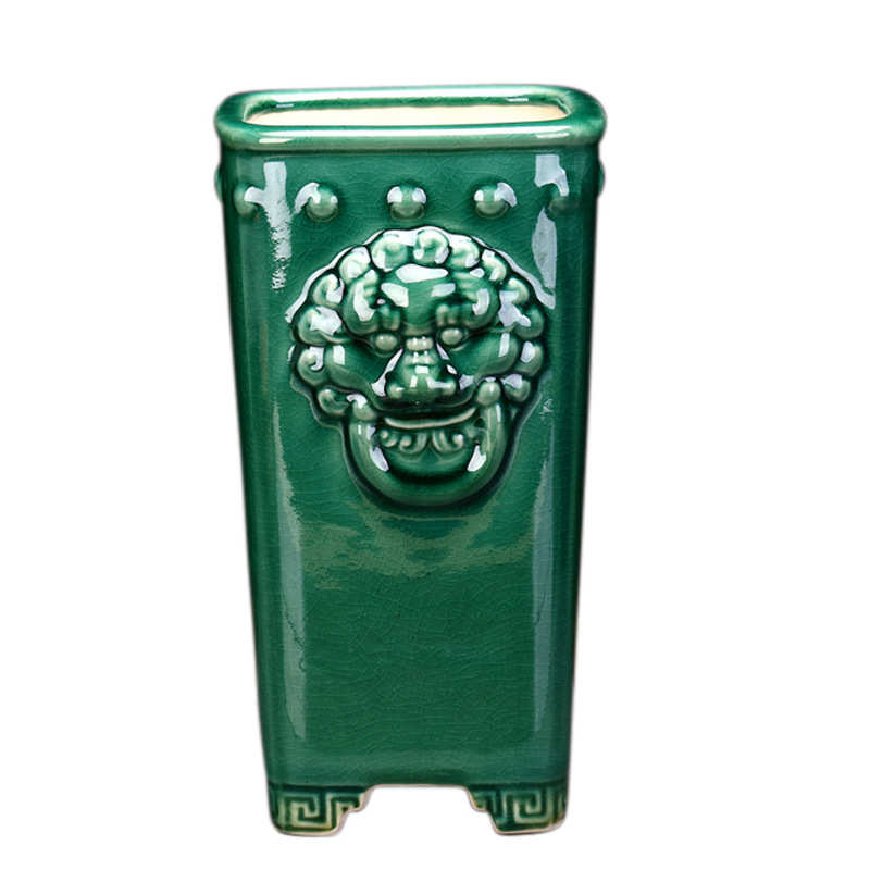 兰草个性文竹四方上釉陶瓷紫砂悬崖头宜兴批发签筒兽创意仿古花盆