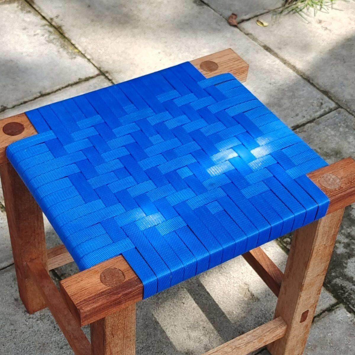 云南特色 傣家纯手工编织实木四方凳子 结实耐用 饭馆家用小方凳