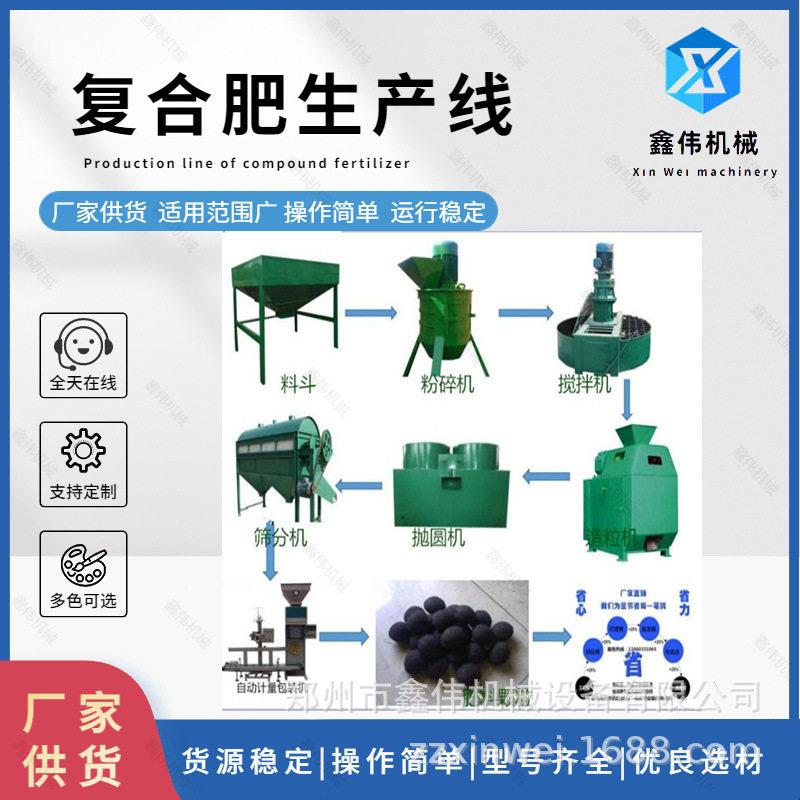 鑫伟机械复混设备 定制大型复合生产线 生物有机全套设备