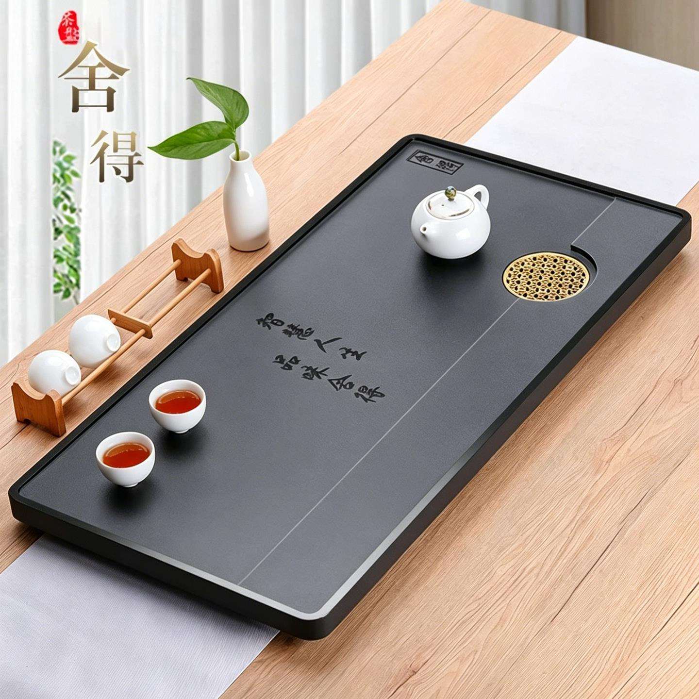 天简然000乌金石茶盘排水整块托盘226新款约茶0功夫海石茶台石板