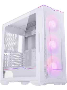 鹏音伴追风者G500A白色含3xARGB风扇台式机电脑机箱支持360水冷显卡竖装摆件饰品