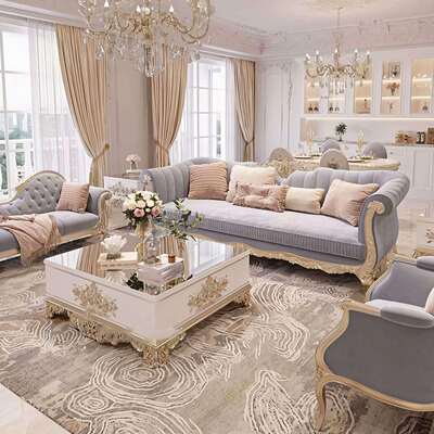 法式FLW轻奢布沙发式奢华实欧木雕刻艺别墅欧客厅组合全屋家具套