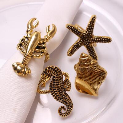 12 pack vintage metal napkin rings ocean Beach Wedding Party