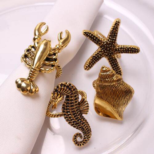 12 pack vintage metal napkin rings ocean Beach Wedding Party