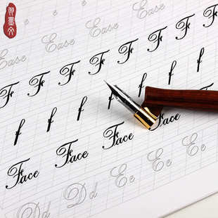 蘸水笔花体斜杆笔墨水字帖临摹册套装新手沾水点尖ES圆体英文书法