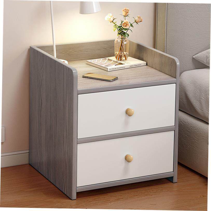 Mini Bedside Table Ultra Narrow Rounded Corner Locker - 实物图
