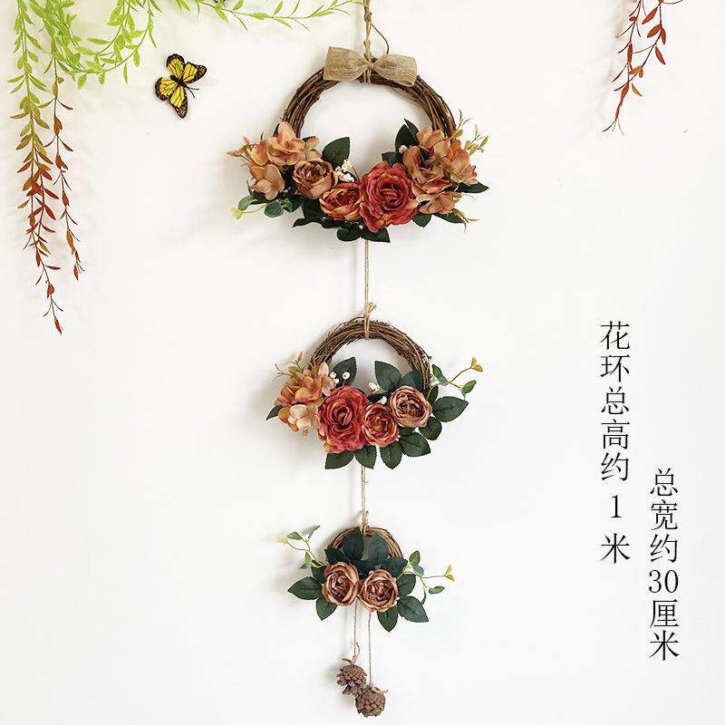 创意墙壁背景拍摄装饰花环森系节日卧室房间墙面店铺门口挂饰