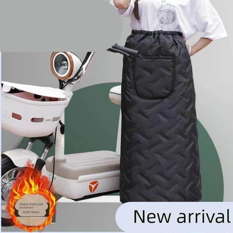 电动车挡风裙挡风被秋冬半身裙护腿加绒加厚护腰保暖棉护膝罩新款