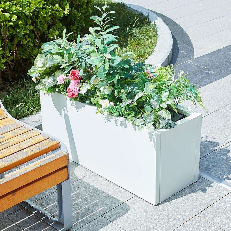 移动金属种植箱户外阳台楼顶种花种菜专用箱铝合金花箱子蔬菜花盆