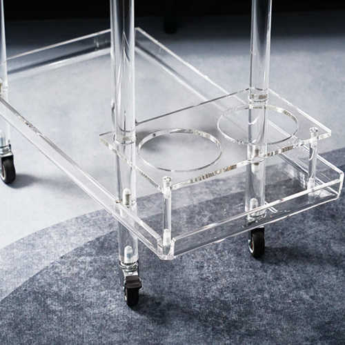 亚克力边几推车收纳架创意家用餐边红酒置物架可移动沙发边框定制