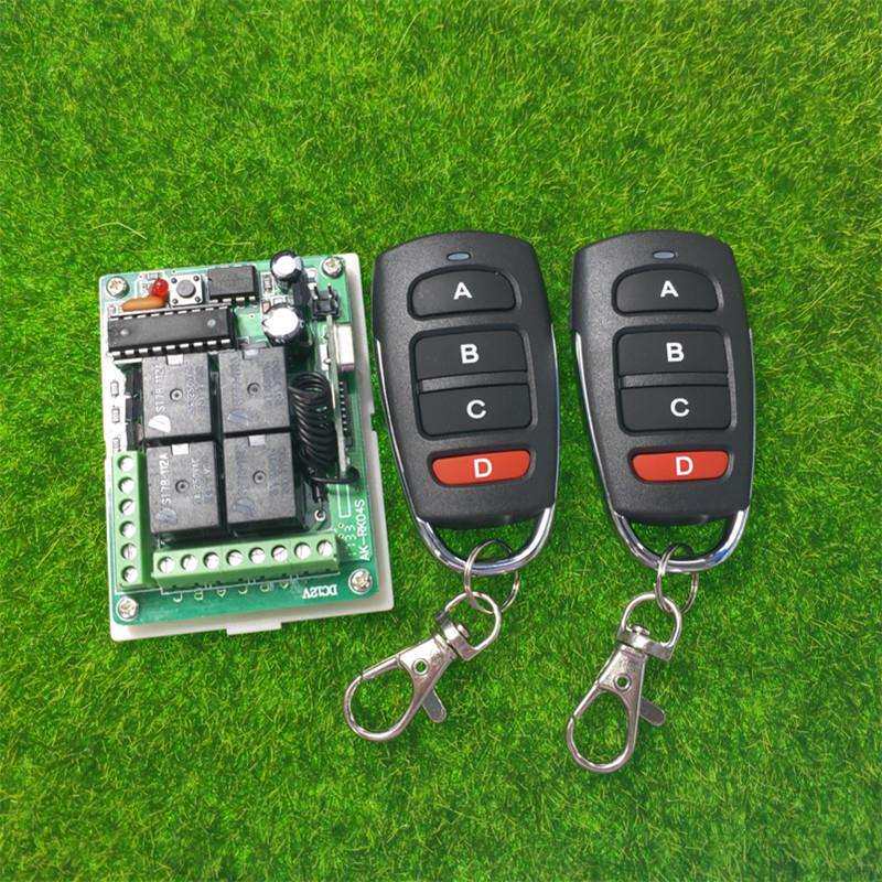 金属边框四键双遥控学习型直流12V4路尾板LED灯具门禁电机控制器