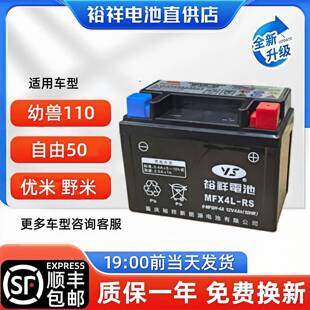 裕祥摩托车电瓶12V锂电幼兽110自由50凯越321RR升仕ZT310宗申优米