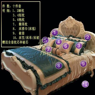 高档欧式公床上用品主式四件婚套豪华样板房法床品庆多件套装样板
