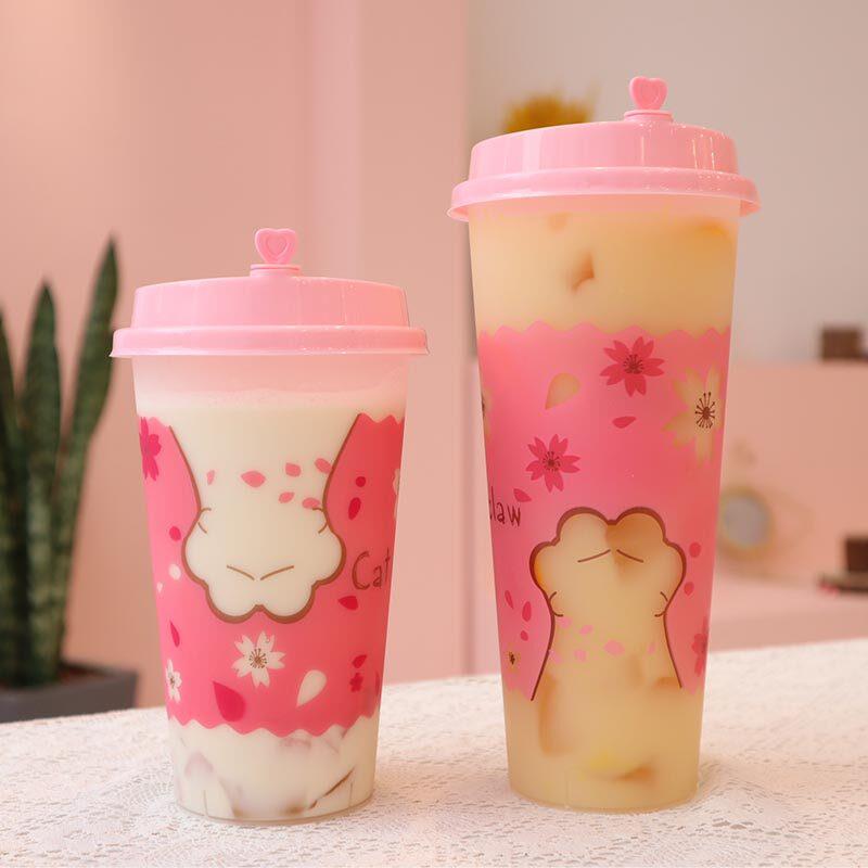 90口径塑料杯500cc700ml奶茶杯子600ml一次性网红饮料杯外卖防漏