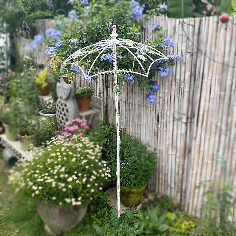 户外铁艺雨伞铁线 线莲爬藤架支架伞型花架庭院花园植物攀爬支撑