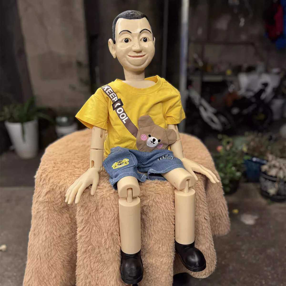 实木质吊线关节木偶模型玩具装饰摆件道具人型手工玩偶工艺品包邮