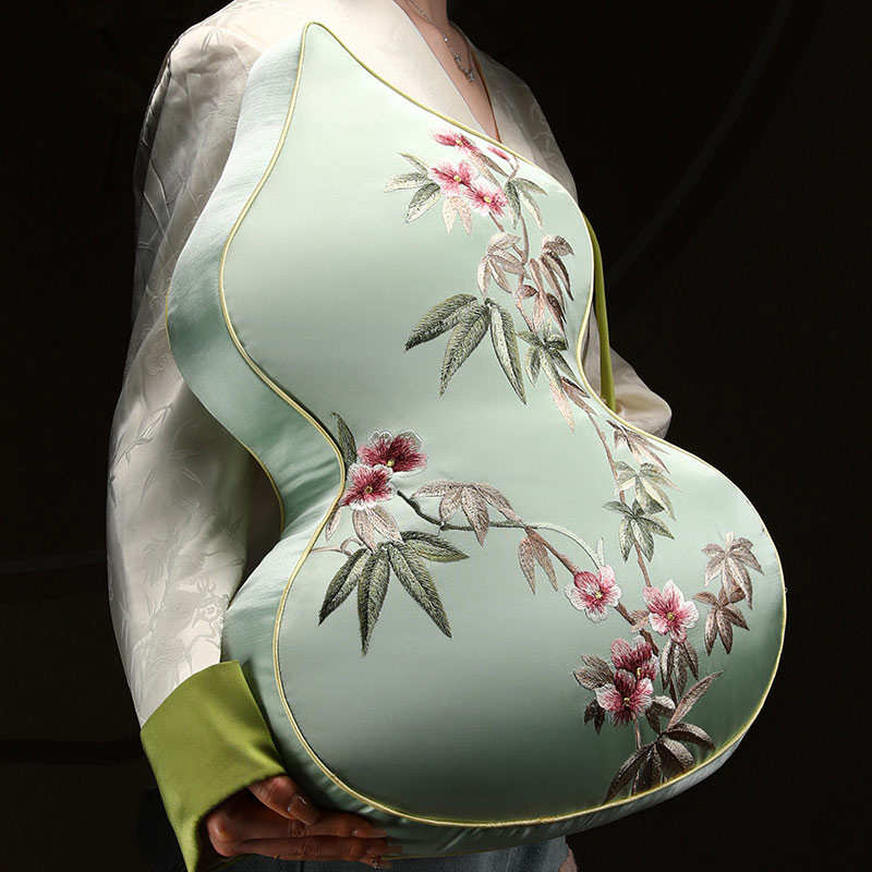 中国风葫芦枕沙发客厅异形摆件高级感抱枕新中式靠枕刺绣床上靠垫