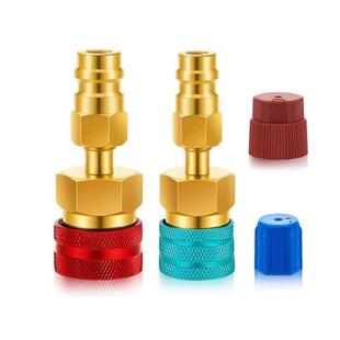 R1234yf加氟母接头转换R134a加氟口公接头铜直接头高低压一对