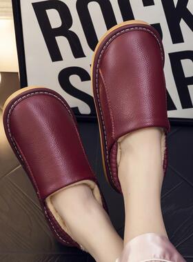 拖鞋家居室内棉包跟秋冬季情侣防滑厚底月子鞋带后跟保0909b