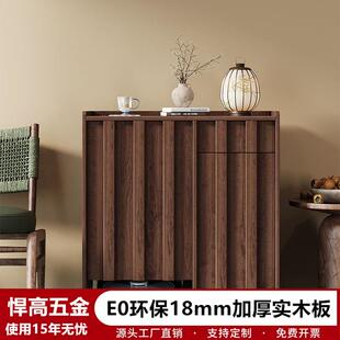 中古风实木扫地机器人基站柜遮挡柜置物柜收纳柜上方置物架带轮子